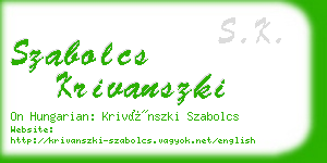 szabolcs krivanszki business card